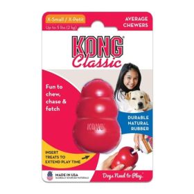 KONG Classic Dog Toy - Red - X Small - Dogs up to 5 lbs (2.25" Tall x .5" Diameter)