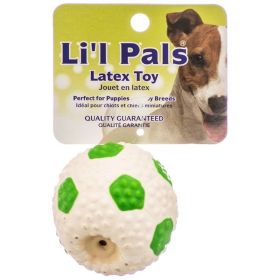 Lil Pals Latex Mini Soccer Ball for Dogs - Green & White - 2" Diameter