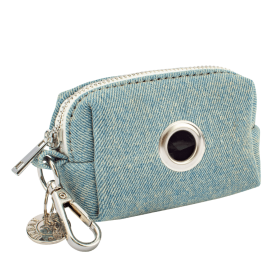 Waste Bag Holder -Beige Plaid (Color: Light Denim)