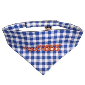 Touchdog 'Bad-to-the-Bone' Plaid Patterned Fashionable Velcro Bandana (Color: Blue)