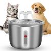 2L/67.6Oz Automatic Electric Pet Water Fountain Stainless Steel Pet Drinking Fountain Cat Dog Water Dispenser