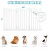 36 Inch Folding Wooden Freestanding Pet Gate Dog Gate with 360° Flexible Hinge